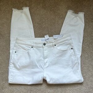 LOFT curvy skinny crop jean size 12 white brand new with tags
